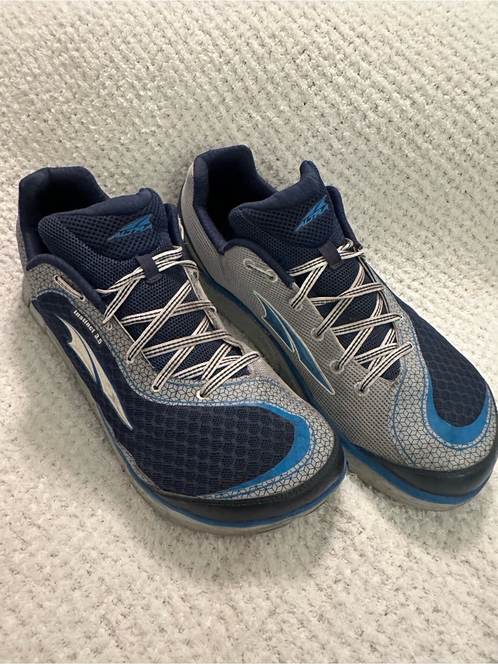 Altra Navy and Gray Men's Trail Running Shoes with Blue Accents